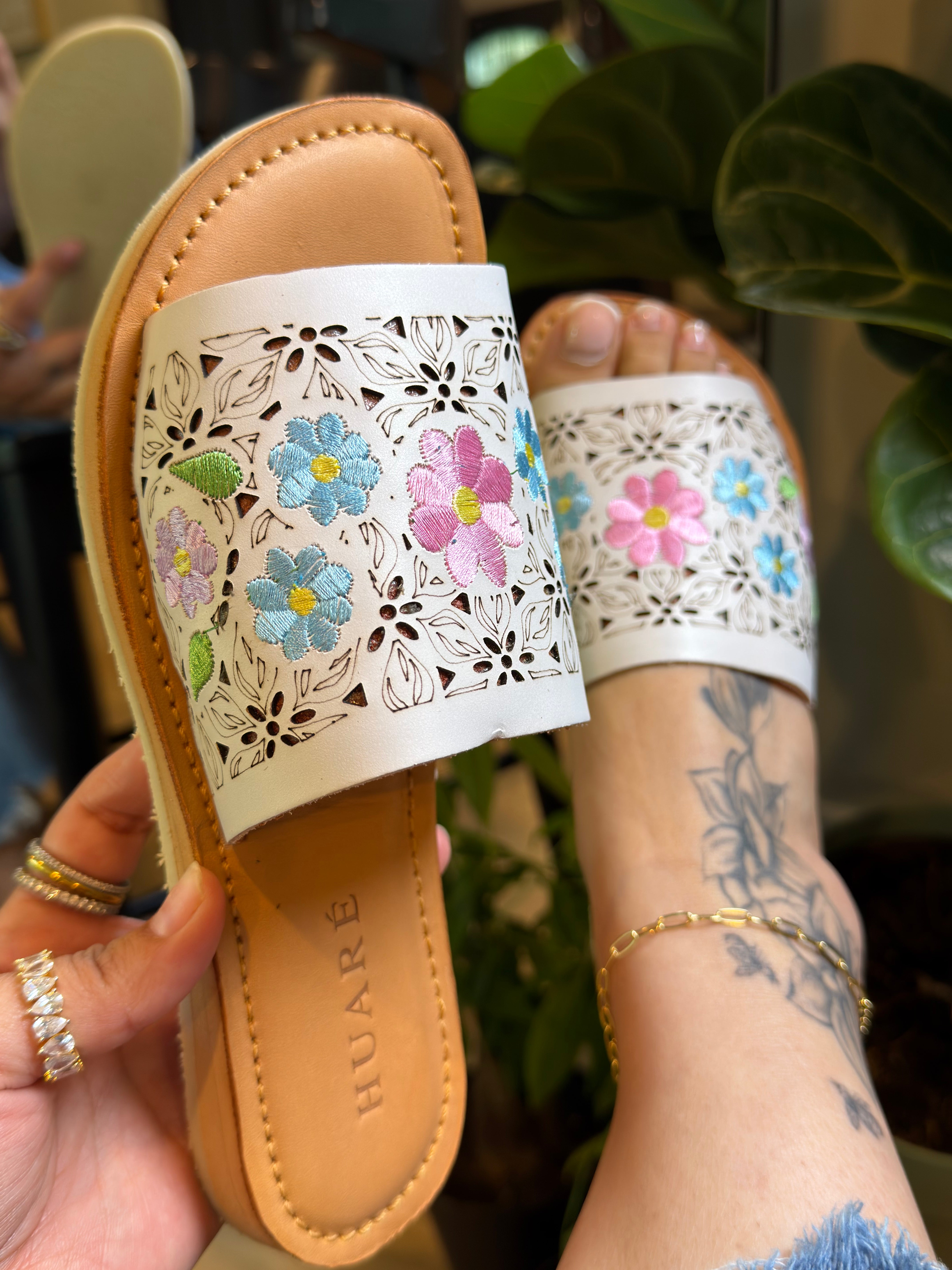 embroidered sandals, Mexican embroidered sandals, comfort slide sandals, floral embroidered slides, artisan sandals, boho sandals, Mexican fashion sandals, comfort sole sandals, colorful embroidered shoes, handmade inspired sandals