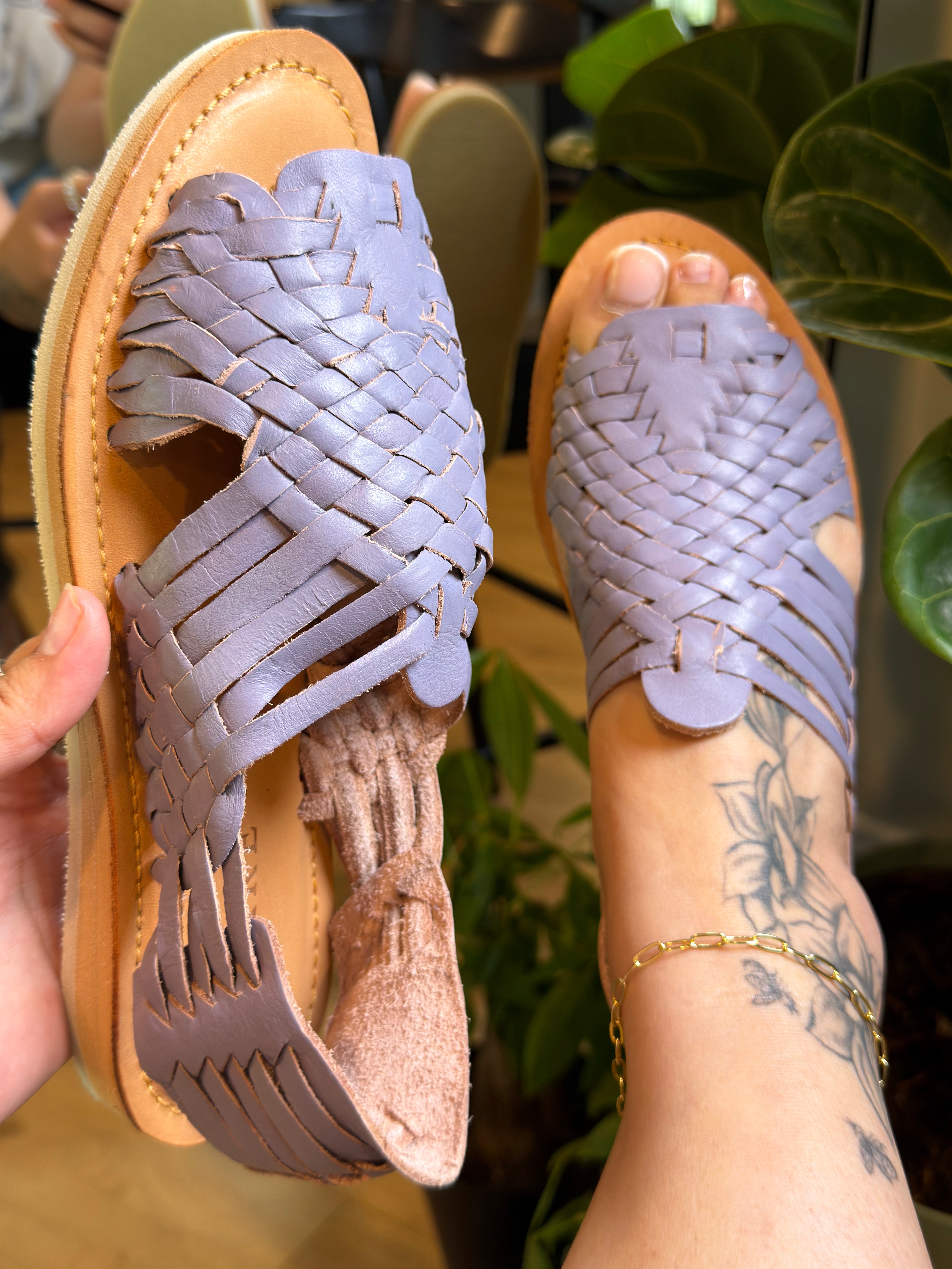 huaraches mexicanos, leather huarache sandals, handmade sandals Mexico, woven leather sandals women, comfort sole sandals, artisan sandals, lavender huaraches, Mexican huaraches women, closed toe huaraches, HUARE sandals, Mexican Huarache Sandals